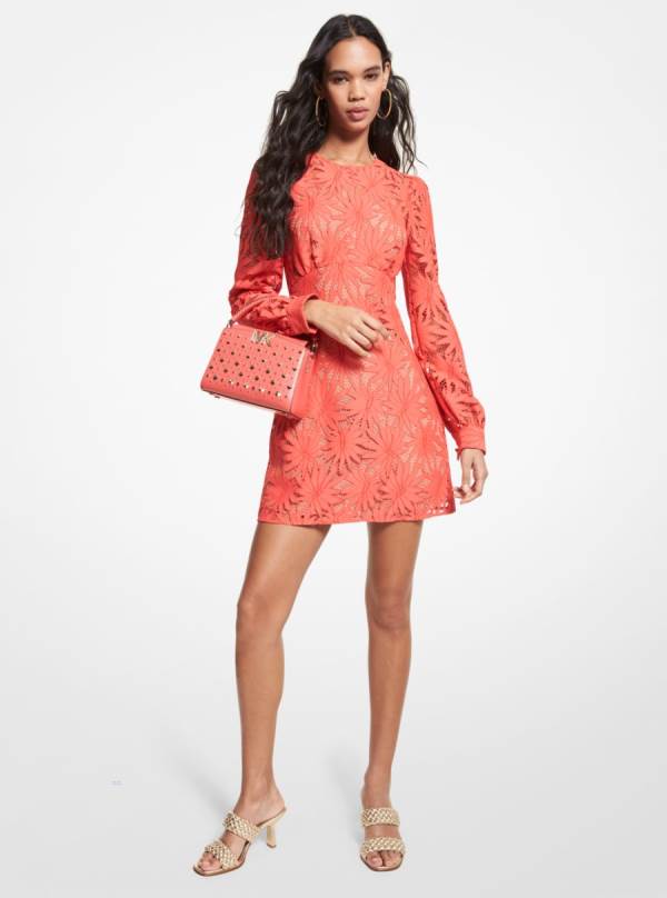 Damske Saty Michael Kors Palm Lace Mini Hnede Ruzove - Oblecenie Michael Kors Levně | DUFLT-9715